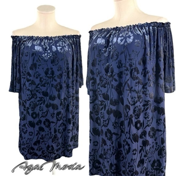 Forever 21 Off The Shoulder dark blue Mini Dress in Small - Picture 1 of 13
